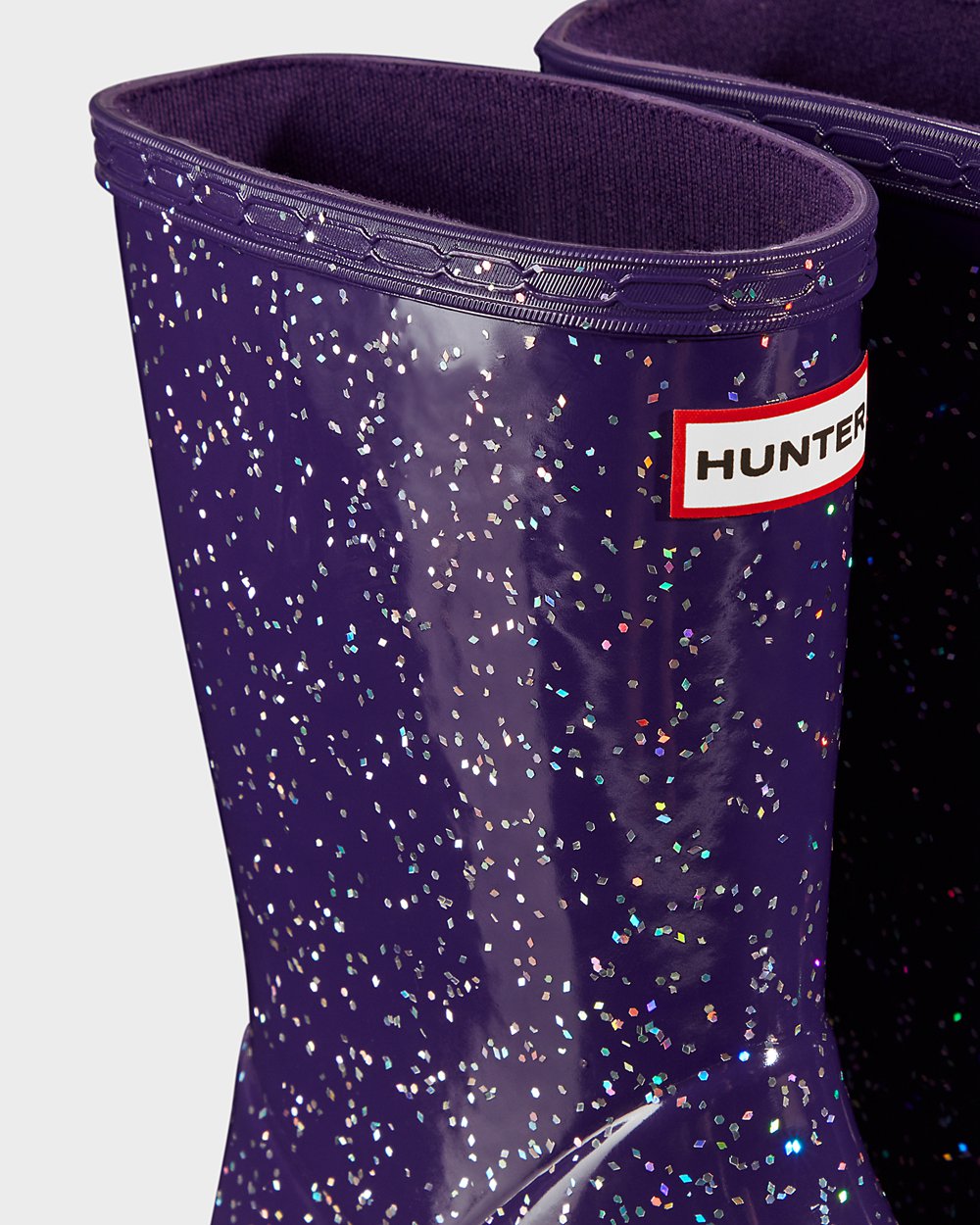 Botas de Lluvia Hunter Niños - Original First Giant Glitter - Azules Morados - GDTYIEP-70